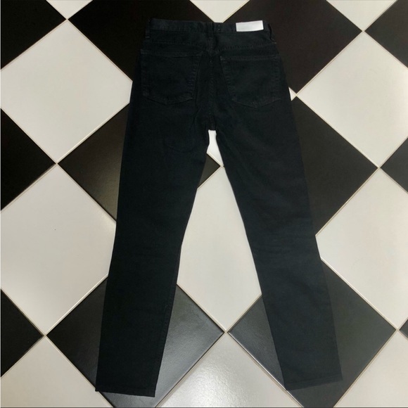 RE/DONE Originals Ultra High Rise Skinny Black size 26 button fly stretchy - Picture 7 of 12